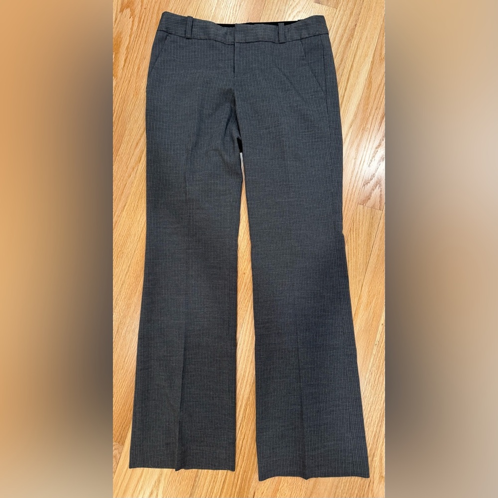 🦓 Banana Republic Ryan Fit Gray Pinstripe Straight Leg Pants Trousers | Size 4